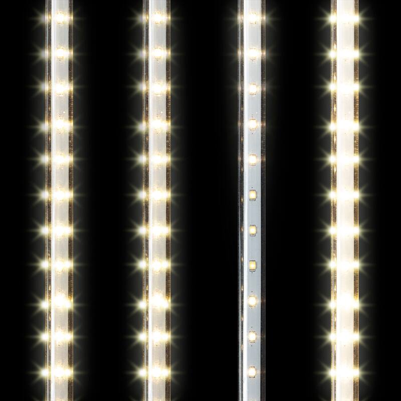 Alpine Corporation 108"L Hanging Icicle Outdoor Lights with Chasing Warm White LED Lights