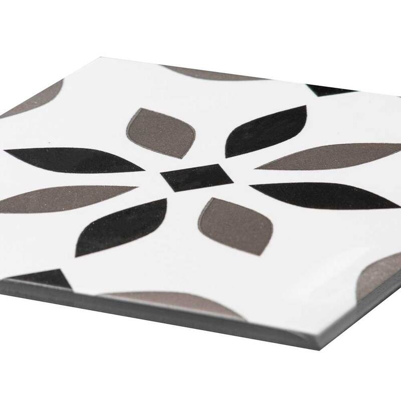 The Tile Life Snowflakes 8.7x8.7 Gris Matte Porcelain Floor, Wall & Backsplash Tile