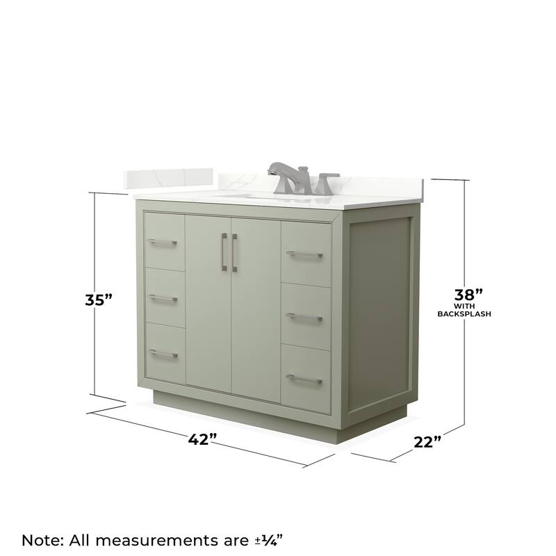Wyndham Collection WCF111142S-QTZ-US3M34 Icon 42" Free Standing Single