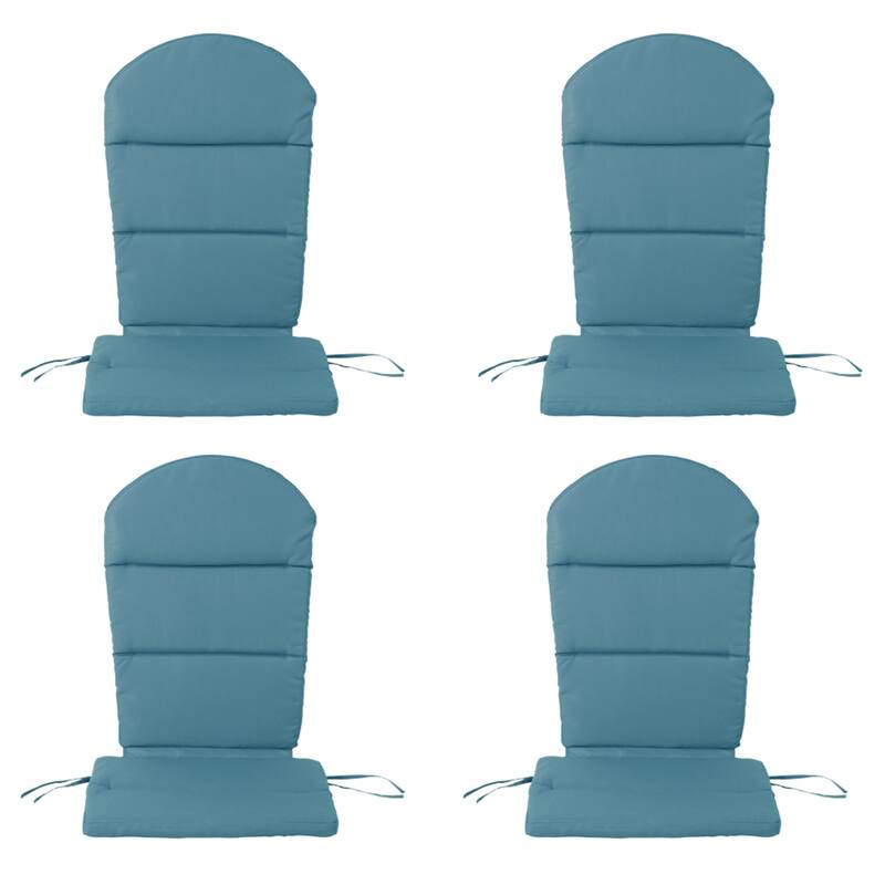 Roomfitters Outdoor Adirondack Chair Cushions with Ties, Water-Resistant Fabric, Set of 4