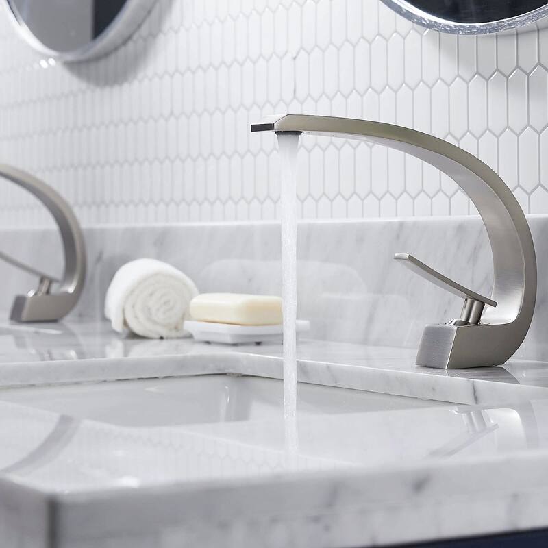 FORIOUS 41030 Single Hole Arch Bathroom Sink Vessel Faucet - Brown