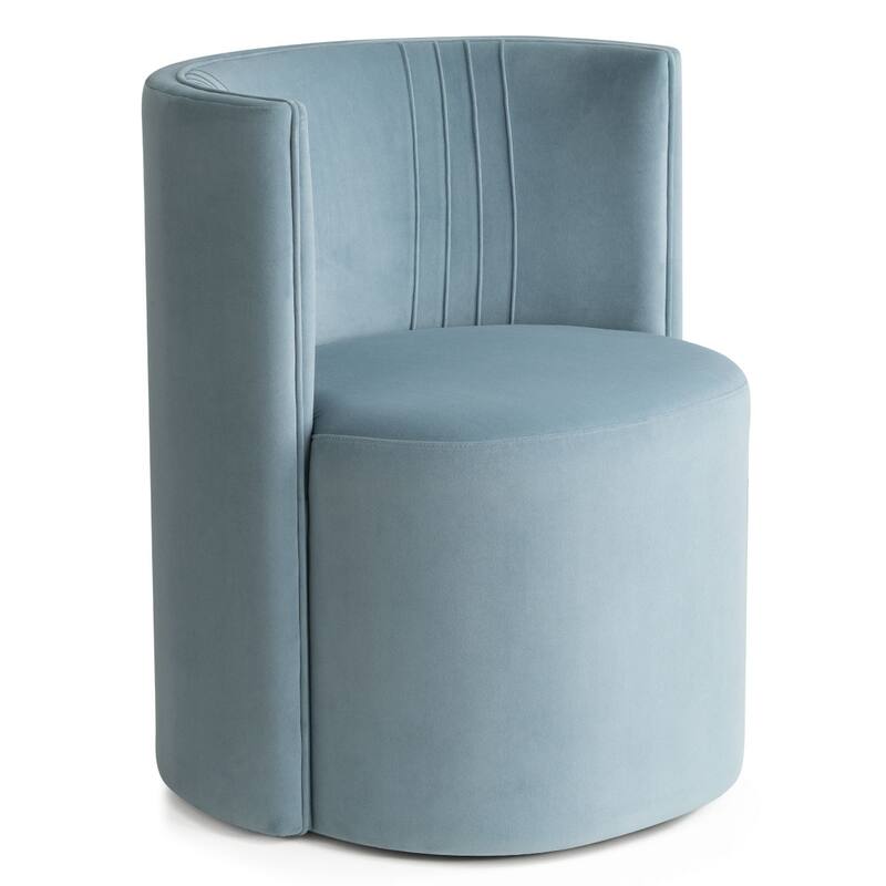 Velvet Swivel Dining Chairs with Rolling Casters, Upholstered Barrel Back Dining ArmChairs