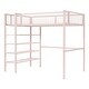 preview thumbnail 6 of 7, Twin Size Loft Bed Frame with 4-Tier Shelves and Storage, Metal Loft Bed with Ladder and Grid Guardrail for Kids, Teens - Pink