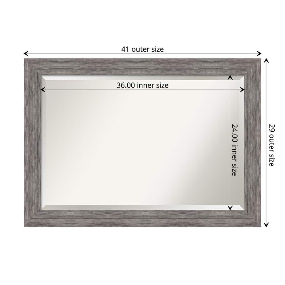Beveled Bathroom Wall Mirror - Pinstripe Frame