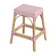 preview thumbnail 111 of 124, Robias 24.5" Rattan Rectangular Counter Stool White/Pink Dot/ Natural Rattan Frame