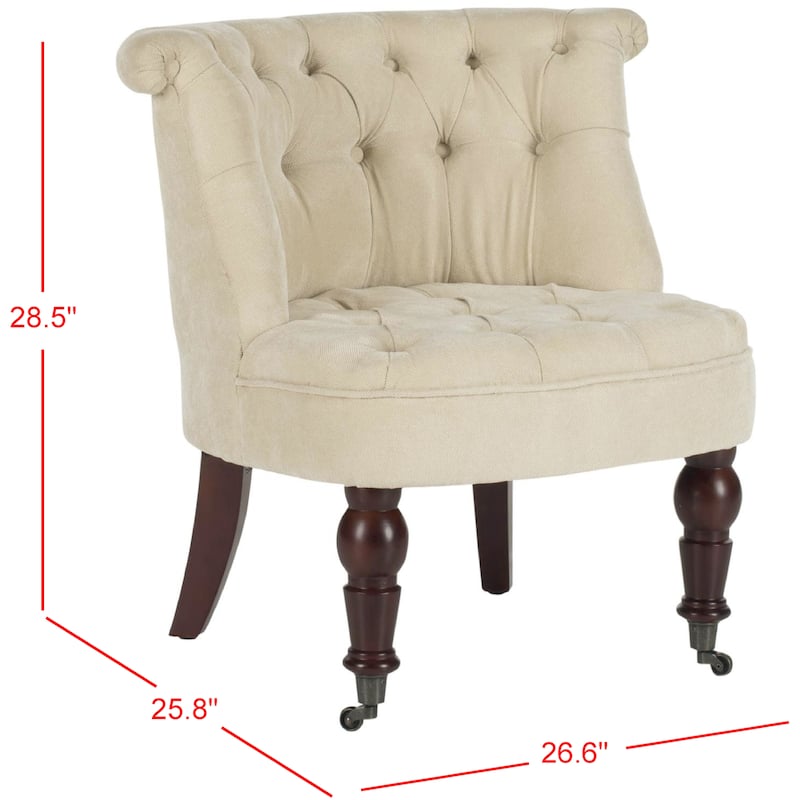 SAFAVIEH Shanell Natural Cream Tufted Chair - 26.4" x 24.2" x 27"