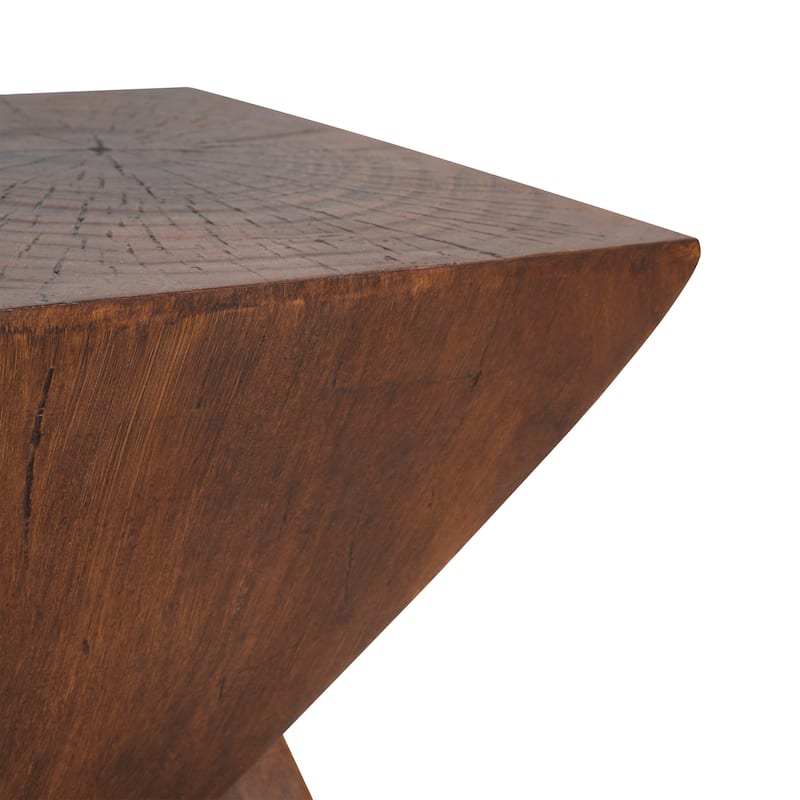Anmytek Dark Brown Geometric Accent Table,Stylish Cent Table Compatible with Living Room, Bedroom, or Office
