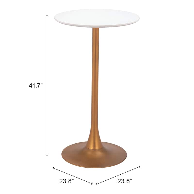 Auray Bar Table White & Gold