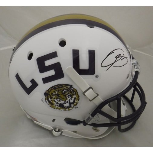 Odell Beckham Autographed LSU Tigers Full Size White Replica Helmet JSA