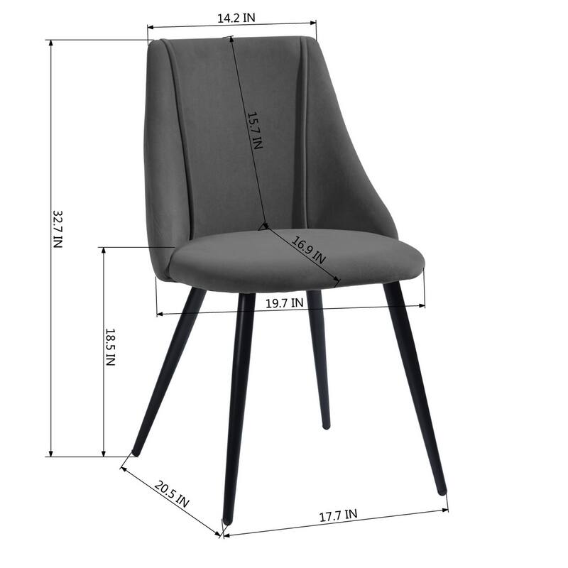 HomyLin Set of 2 Velvet Side Chair for Dining Room Home Kitchen