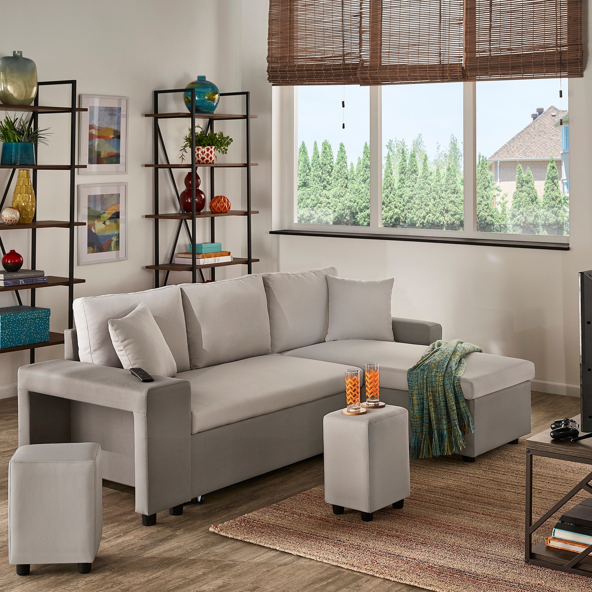 Lorca two tone convertible hot sale sofa