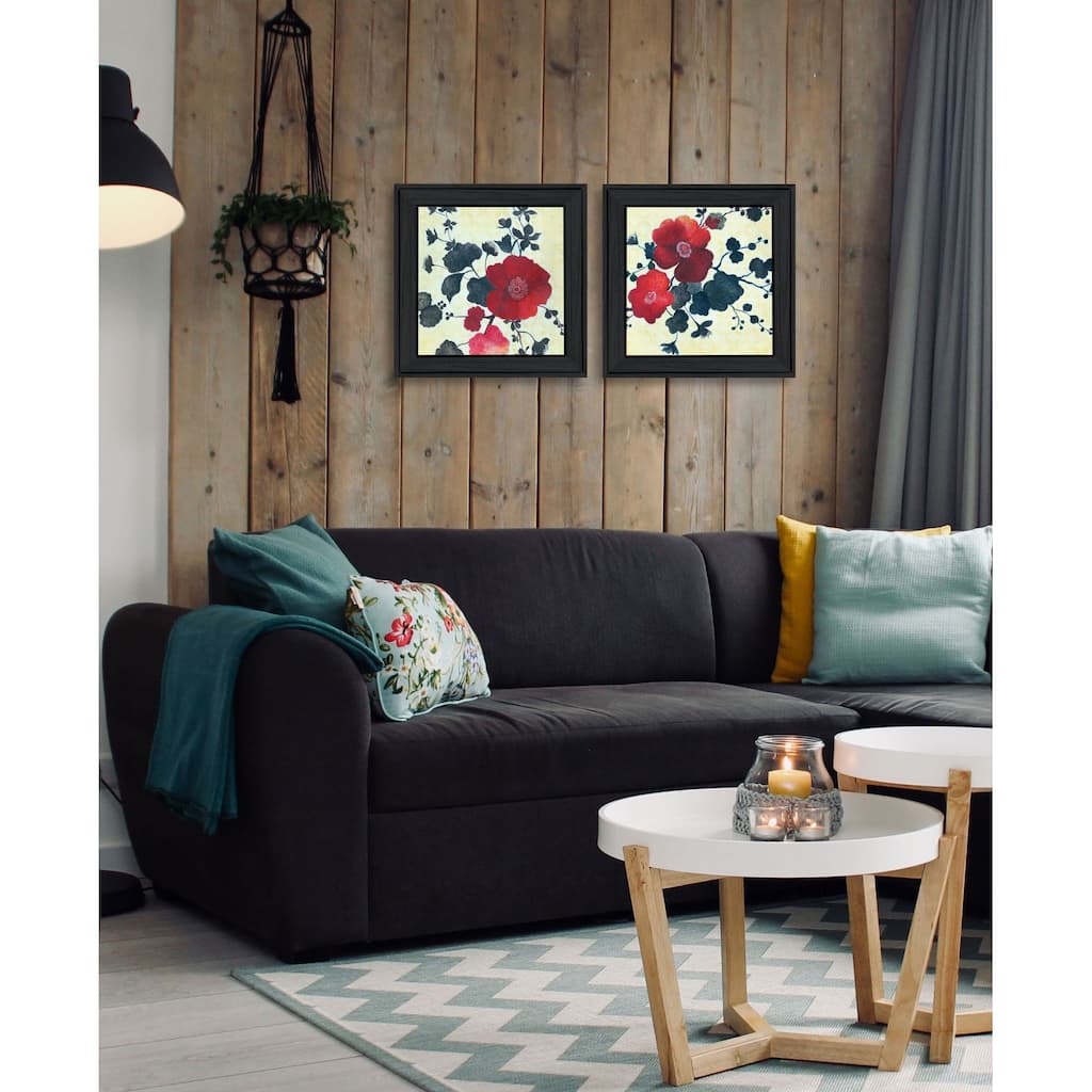 Trendy Decor 4U "Japanese Blossoms I" Printed Framed Wall Art by JG Studio