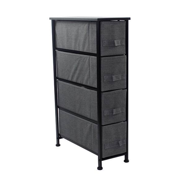 Narrow Dresser Tower with 4 Drawers Vertical Storage for Bedroom On