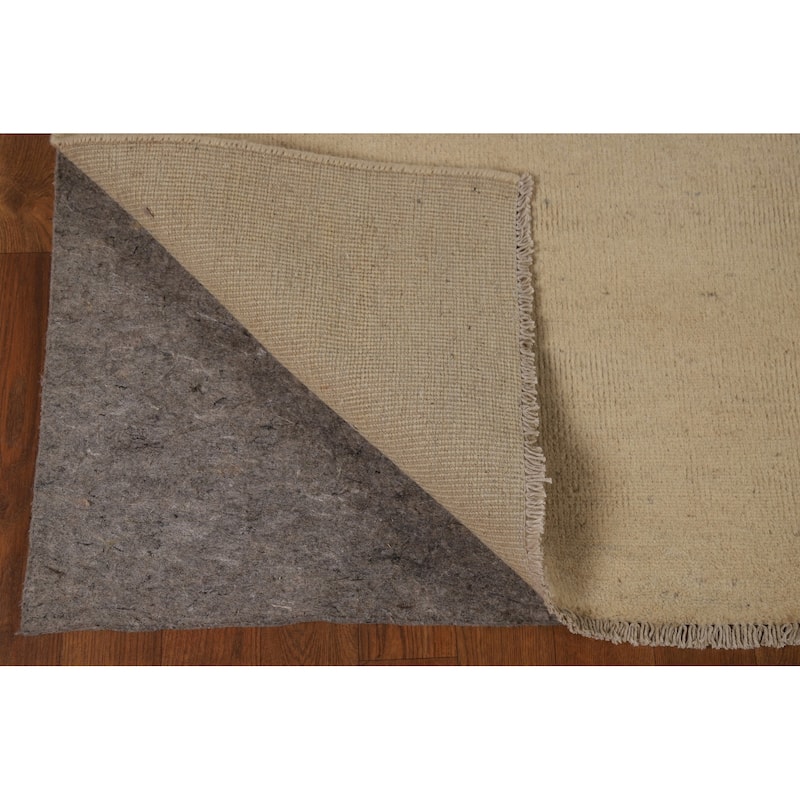 Gabbeh Modern Area Rug Handmade Beige Tribal Wool Carpet - 5'7"x 7'9"