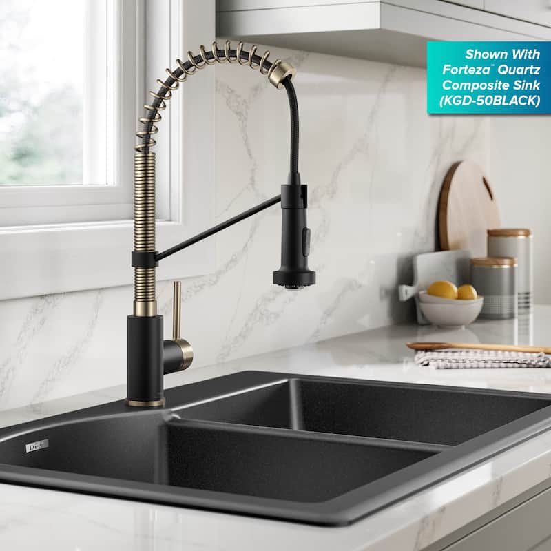 Kraus Bolden 2-Function 1-Handle Commercial Pulldown Kitchen Faucet