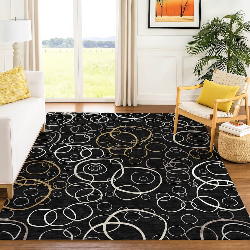 Machine Washable Indoor/ Outdoor Contemporary Nexus Chantille Rug