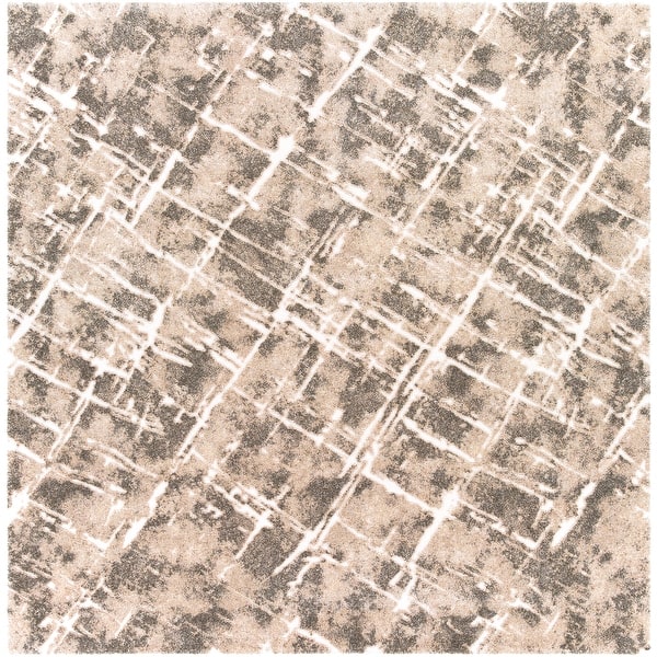 slide 2 of 8, Artistic Weavers Mizzie Plush Abstract Stripes Area Rug 7'10" Square - Brown