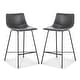 preview thumbnail 19 of 25, Poly & Bark Paxton 24" Seat Height Counter Stool (Set of 2) Grey