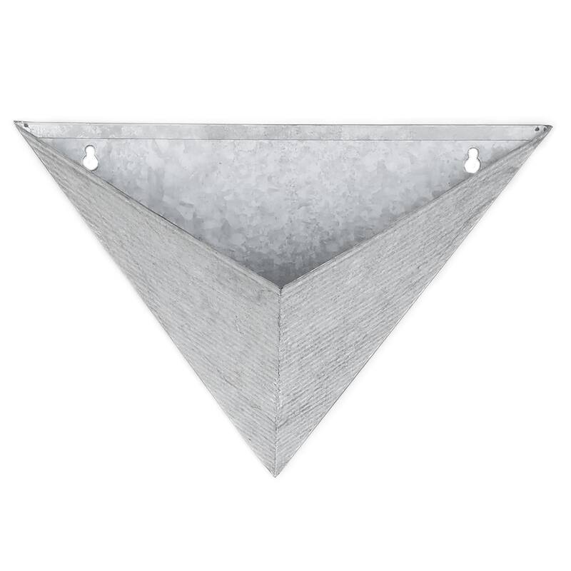Triangular Living Wall Mounted Galvanized Steel/Zinc Succulent/Herb Planter - Indoor/Outdoor Living Art Potting Vessel