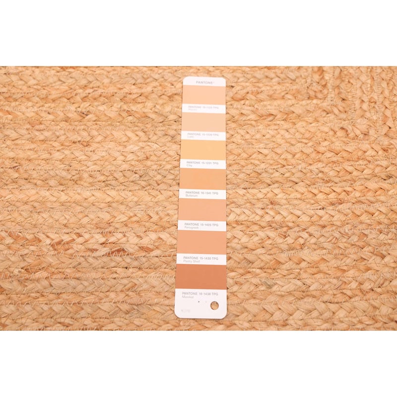 ECARPETGALLERY Braided Weave Palas Denizli Tan Jute Rug - 4'7 x 6'5