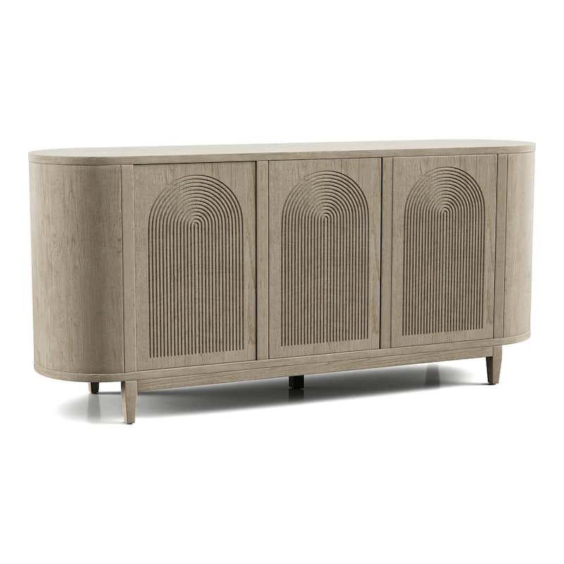 Furniture of America Piez Modern Art Deco 4-Shelf 3-Door Wood Dining Server