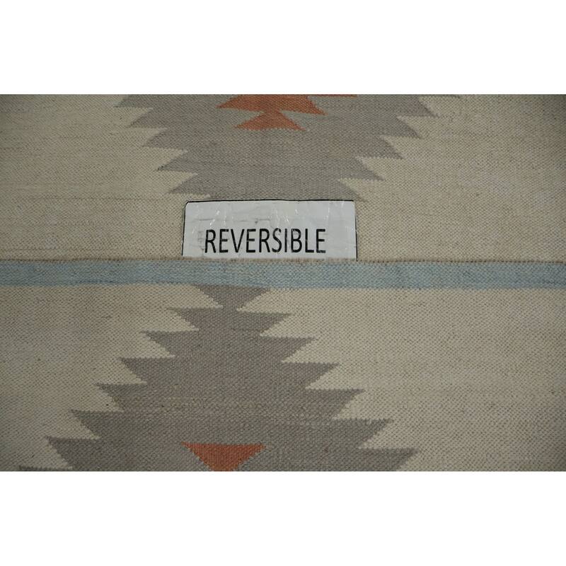 Hand Woven Oriental 100% Wool Carpet Southwestern Tribal Multi-Colored Kilim Area Rug - 10' 0'' X 7' 11''
