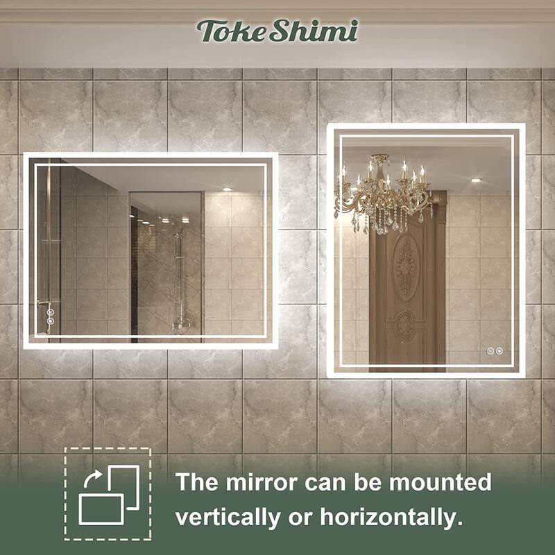 TokeShimi LED Bathroom Vanity Mirror, Anti-Fog Dimmable Wall Mirror