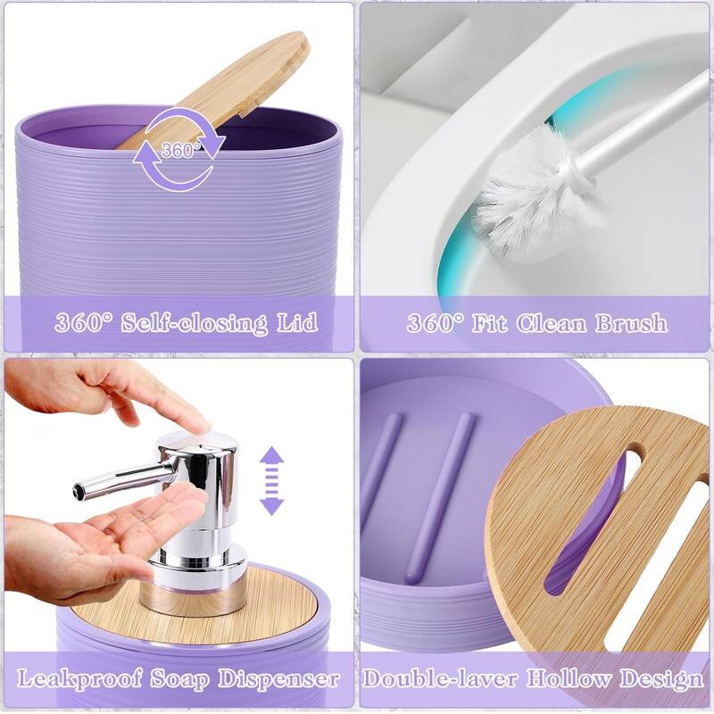 Bathroom Accessories Set with Trash Can - 1 x 1 x 1