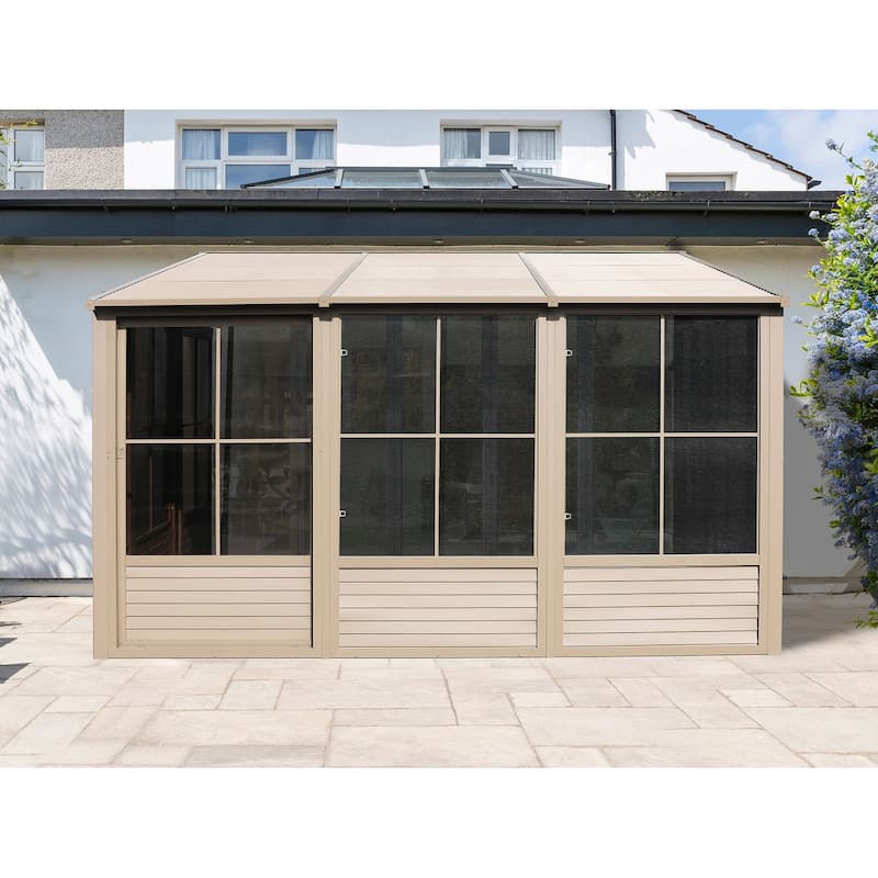 Gazebo Penguin Florence Wall-mounted Gazebo with Metal Roof 10' - Gray - 190x122x96