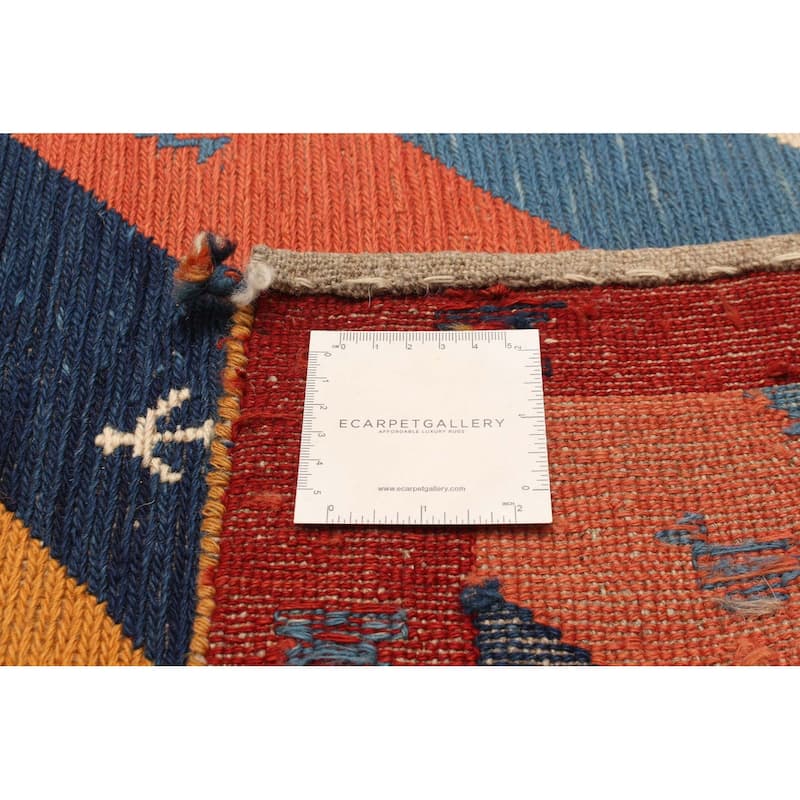 ECARPETGALLERY Flat-Weave Kashkuli Multi Color Wool Tapestry Kilim - 5'1 x 6'7