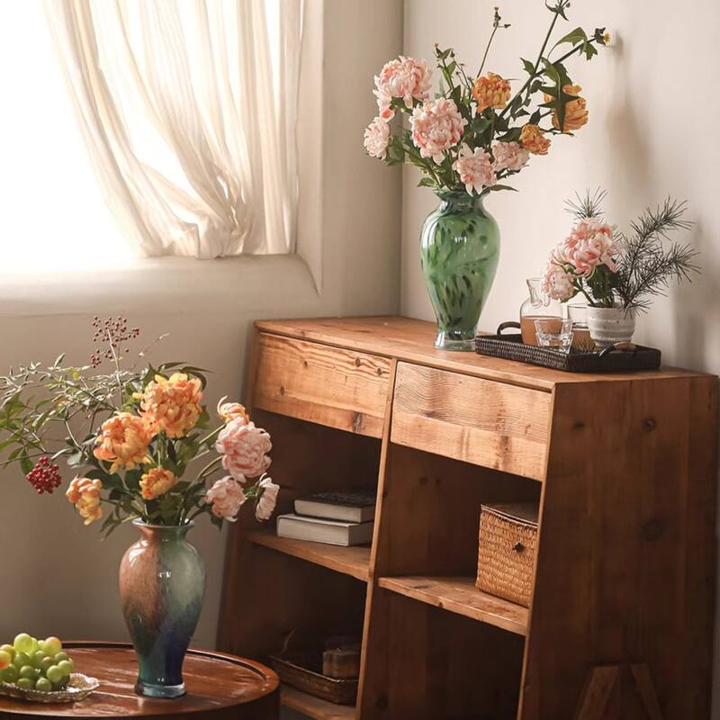 RusticReach Three-Head Seattle Dahlia Flower Stem 30.7" Tall