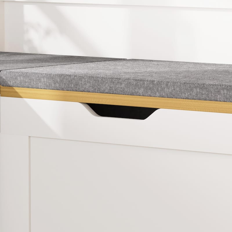 3-Piece L-Shaped Storage Bench with Cushion for Kitchen Corner, Toy Storage & Reading Nook