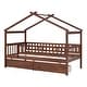 preview thumbnail 60 of 71, Wooden House Bed, Platform Bed Frame with 2 Storage Drawers & Roof Design, for Kids, Girls, Boy, Teens