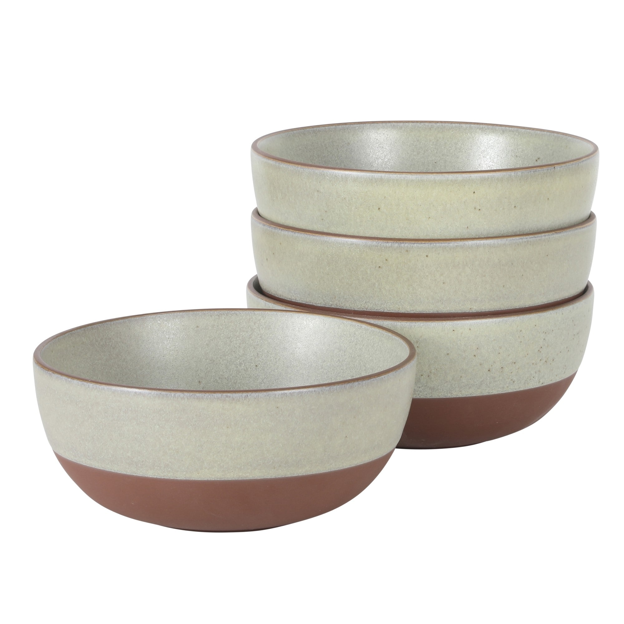 Gibson Elite William Crest 4 Piece Cereal Bowl Set, 6.25" Round Stoneware Reactive Glaze Finish, Soup, Dessert & Snack Bowls