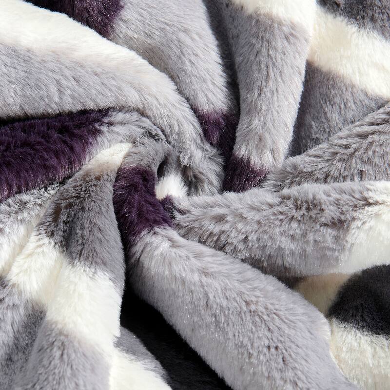 FauxFur Chevron Pillow Shell 2 Piece Set, NO INSERT