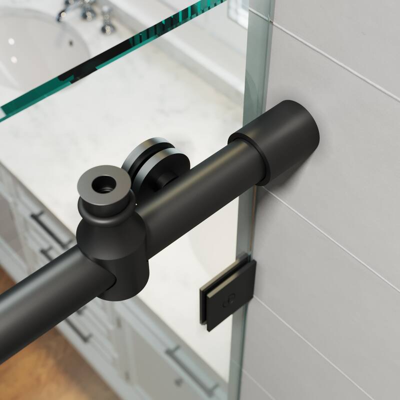 ELEGANT 60 x 62 Frameless Sliding Shower Tub Door Black - 60'' x 62'' - 60'' x 62''