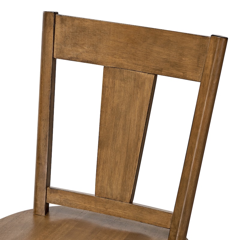 Vintage Panel Back Wooden Dining Chairs