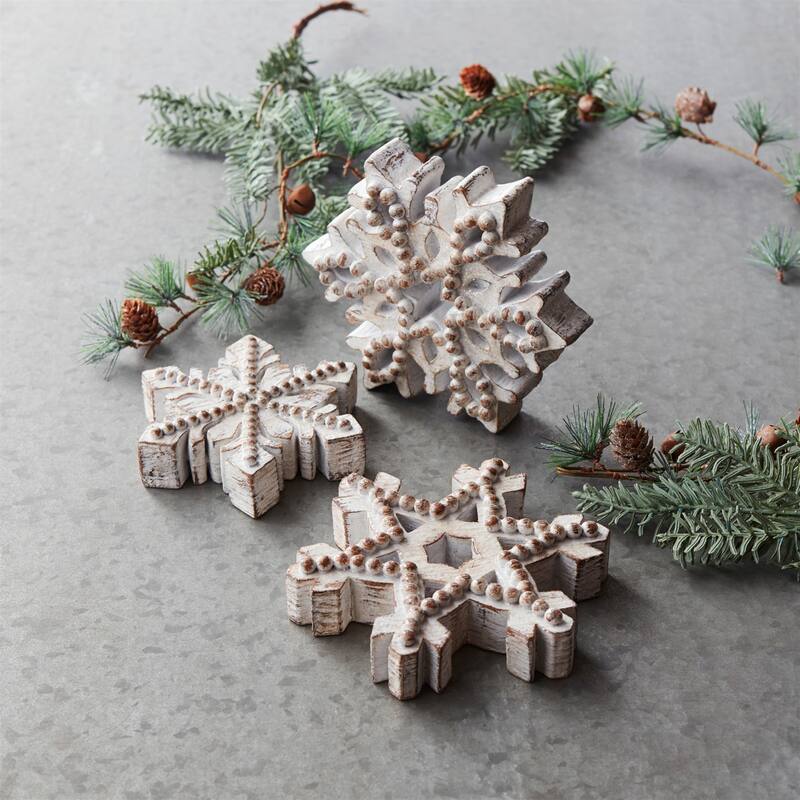 Winter Snowflake Christmas Decorations - 6.5" - Set of 3