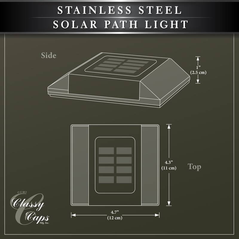 Classy Caps Stainless Steel Solar Path Light (Set of 2)