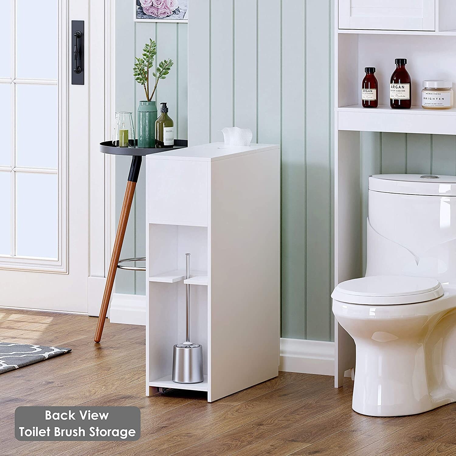 Spirich Slim Bathroom Storage Cabinet, Free Standing Toilet Paper Holder,  Bathroom Cabinet Slide Out Drawer Storage,White - Walmart.com