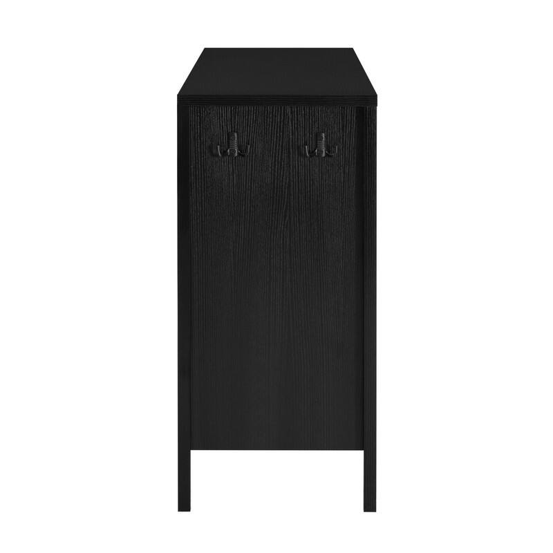 Modern 55.1" Storage Sideboard with 4-Doors, Multi Functional Buffet Table with Open Shelf and Adjustable Shelves