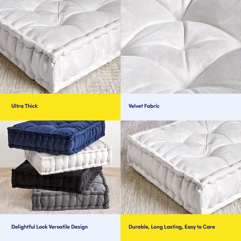 Polyester Tufted Square 20" x 20" Meditation Yoga Floor Pillow