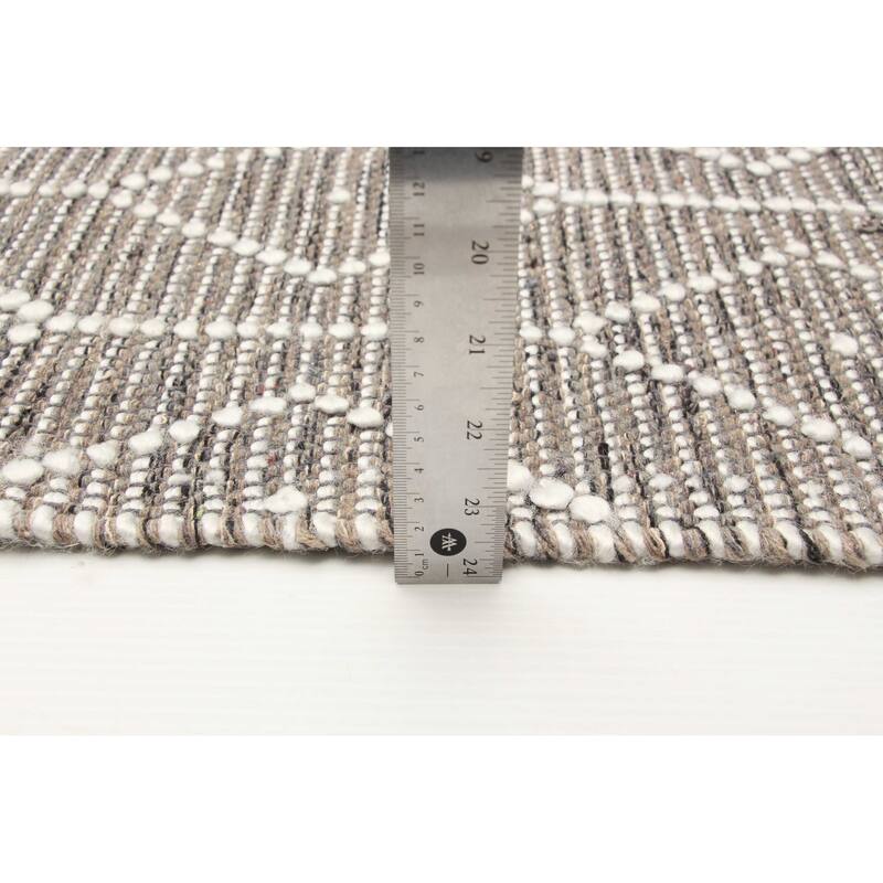 ECARPETGALLERY Braid weave Sienna Taupe Wool Rug - 6'0 x 9'1