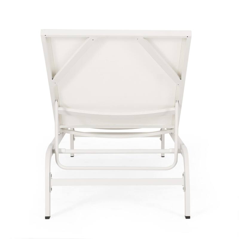 Outdoor aluminum frame mesh chaise lounge chair Set of 2