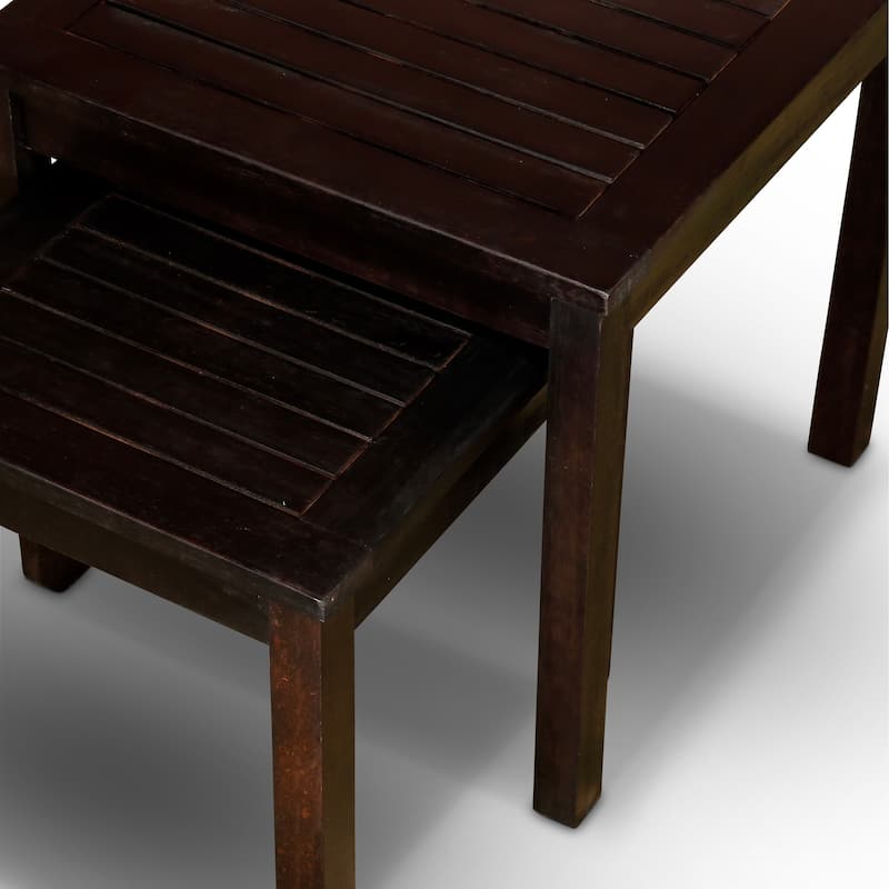 DTY Outdoor Living Longs Peak 2-Piece Eucalyptus Nesting Table Set, Natural Oil