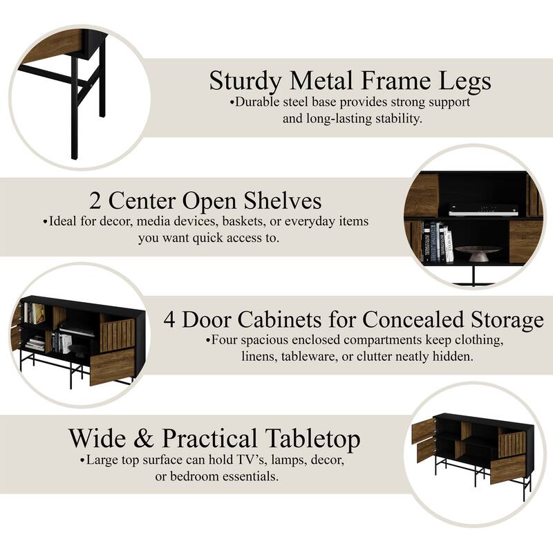 CraftPorch Modern Wooden TV Stand Console