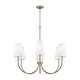 preview thumbnail 4 of 2, 37.25" W x 26.5" H 6-Light Transitional Chandelier with Tapered Soft White Glass - 37.25"W x 33.25"H