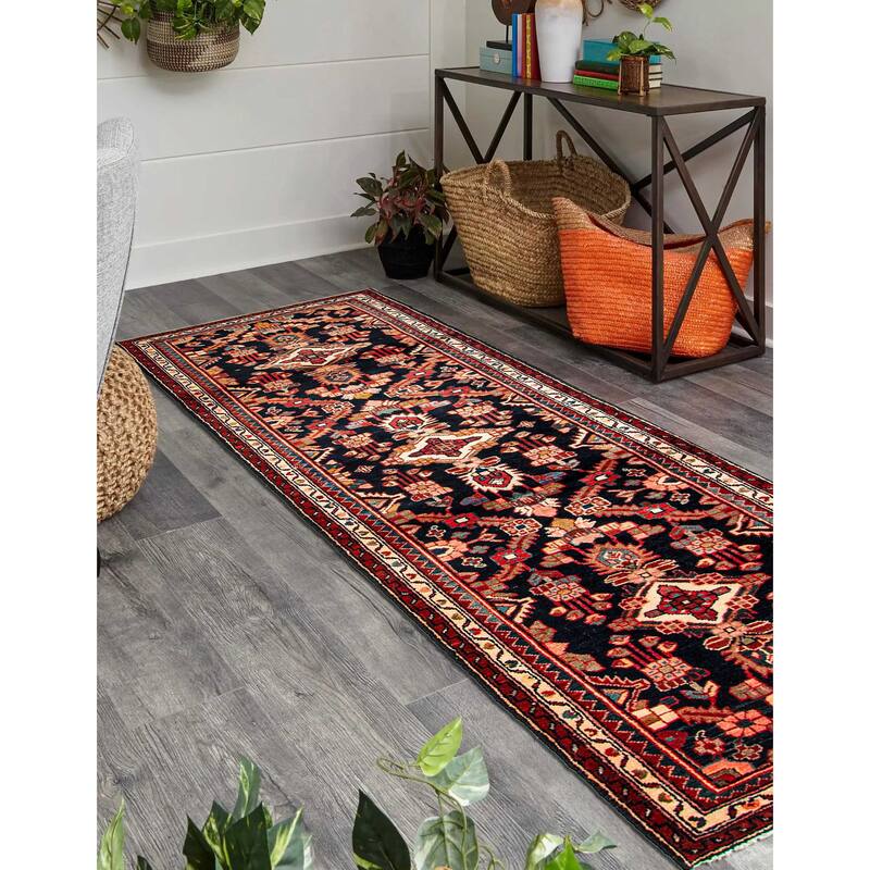 ECARPETGALLERY Hand-knotted Anadol Dark Navy Wool Rug - 2'9 x 10'1