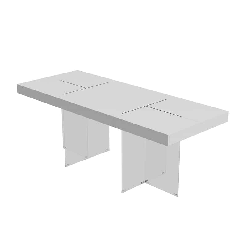VersaTable Meeting Table with Tempered Glass Leg for Dining and Office