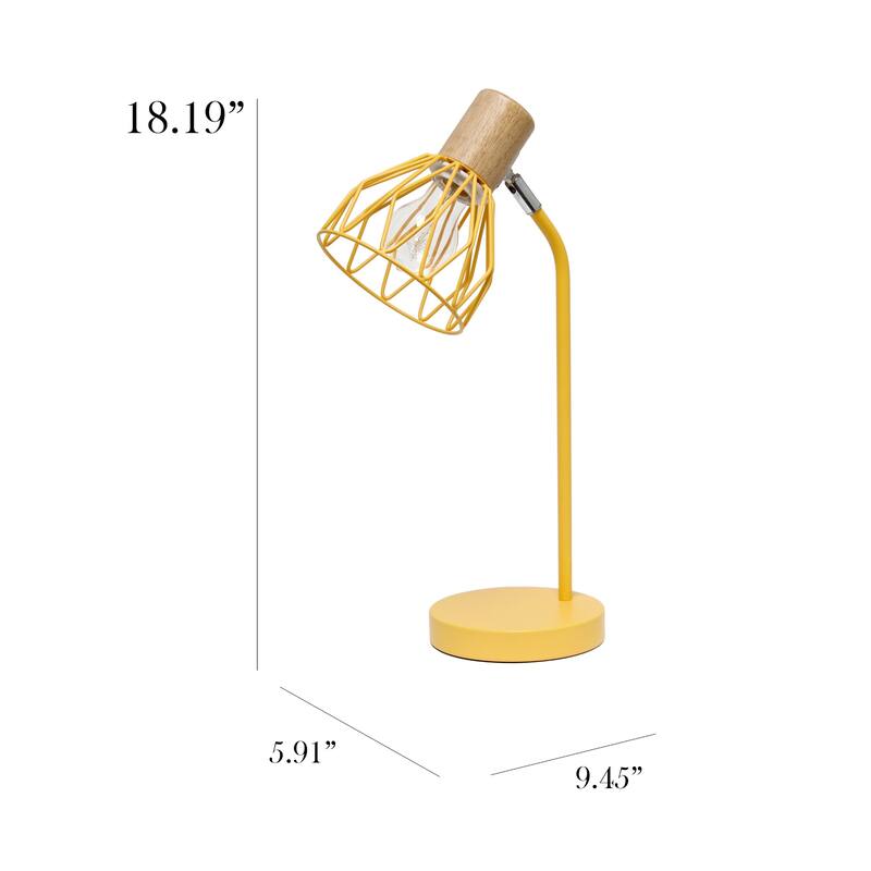 Industrial Farmhouse Adjustable Cage Desk Lamp - 18" - Yellow